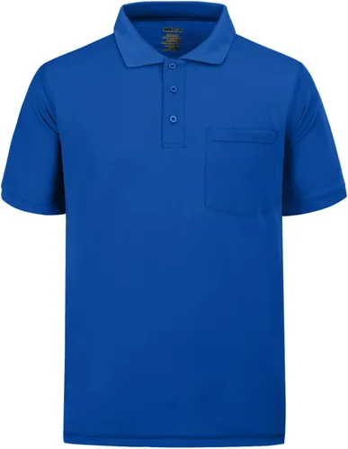 Vista 8 de MOHEEN Polo de manga corta para hombre, absorbe la humedad, secado rápido, con bolsillo 12138# Verde militar