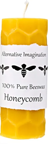 Vista 12 de Velas de pilar de cera de abeja 100% pura de alta calidad, paquete de 3, 2 Amarillo