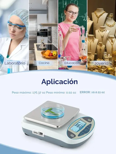 Vista 8 de CGOLDENWALL Báscula de laboratorio 5kgx0.0.04 oz Balanza digital de precisión Balanza electrónica Pesaje de laboratorio Báscula industrial Báscula