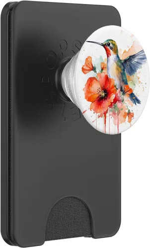 Vista 7 de PopSockets PopGrip intercambiables con diseño de flor de amapola