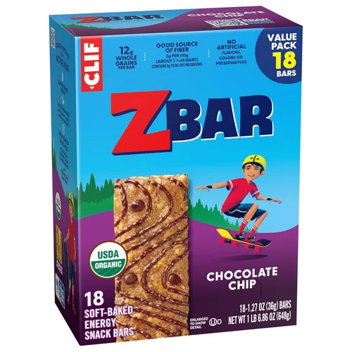 Vista 11 de Clif Kid ZBar Zbar - Barras de chocolate con chispas de chocolate - Barritas energéticas horneadas suaves - Sin OMG - 0.42 oz de granos enteros