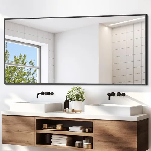 Vista 39 de DESBING 16"x20" Bathroom Mirror for Over Sink, Black Framed Wall Mirror Negro