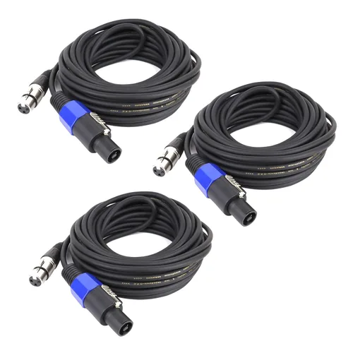Vista 14 de HBU Livehouse Pro PA DJ Audio Speakon - Paquete de 2 cables de 30 pies compatibles con doble punta de altavoz a amplificador de alimentación