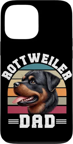 Vista 23 de Rottweiler Dad Rottie Father Dog Parent Father's Day Retro Case for iPhone 16