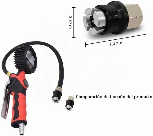 Vista 6 de JINKEY Mandril de Aire con Bloqueo para Válvula Schrader, 1/4" FNPT de Latón Resistente con Flujo Cerrado Recto Mandril de Neumático con Bloqueo