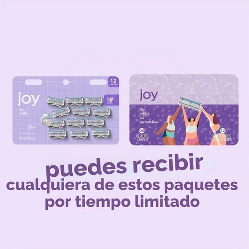 Vista 9 de joy Lubrastrip - Recambios de cuchilla de afeitar para mujer, 12 unidades, morado, para ayudar a evitar la irritación de la piel