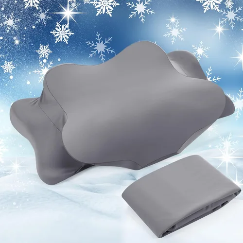 Vista 12 de Hahafelt Funda de almohada refrescante para el cuello cervical (solo funda de almohada) Funda de almohada ergonómica con cremallera, funda