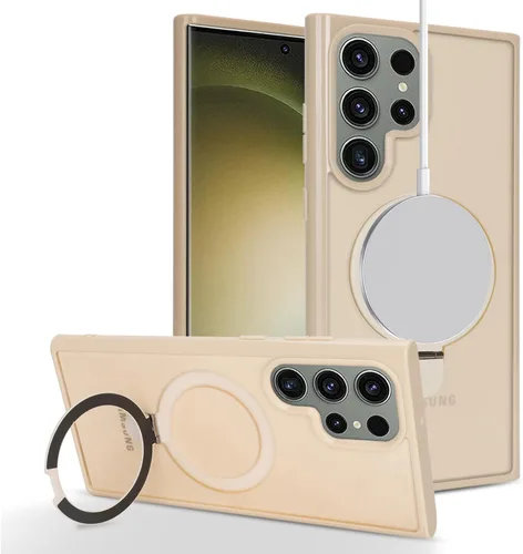 Vista 9 de Cavor - Funda para Samsung S23 Ultra, compatible con MagSafe, lavanda Funda para teléfono Galaxy S23 Ultra con función atril, protección suave,
