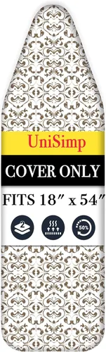 Vista 18 de UniSimp Funda y almohadilla para tabla de planchar de 15 x 54 pulgadas, algodón natural extra grueso, acolchado resistente a las manchas y a