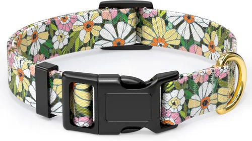Vista 30 de Rnivvi Collar para perros pequeños, bonito collar resistente y ajustable para cachorros con hebilla de liberación rápida para machos, hembras