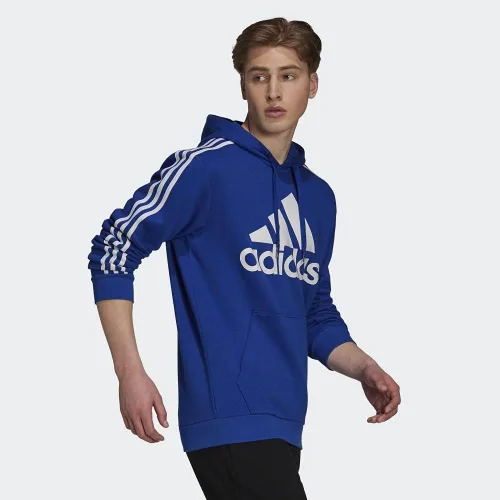 Vista 4 de adidas Men's 3-Stripes Fleece Hooded Sweatshirt