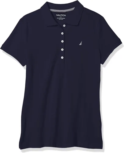 Vista 4 de Nautica Polo de algodón de manga corta con 5 botones para mujer