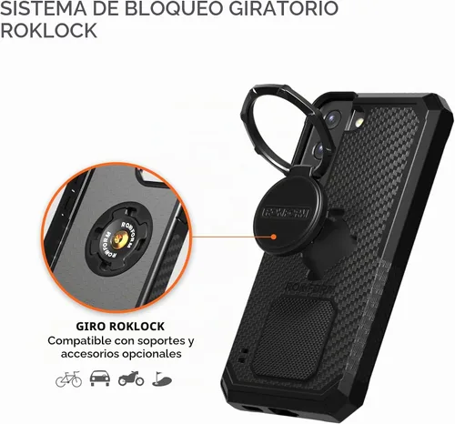 Vista 6 de Rokform - Carcasa resistente para Galaxy S22, Magentic + RokLock (negro)