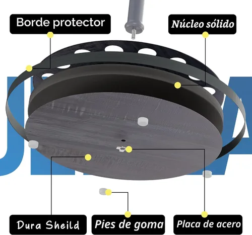 Vista 6 de Rush Creek Creations Soporte redondo para 16 cañas de pescar para garaje, soporte de cañas de pescar de acceso 360° para cañas de pescar, carretes