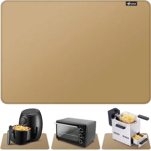 Vista 11 de FLASLD Tapete resistente al calor para freidora de aire, tapetes de silicona ignífugos para encimera de cocina, protector de encimera, Negro