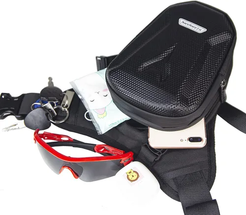 Vista 5 de Riñonera para motocicleta, bolsas de pierna caída, para hombres y mujeres, ciclismo, ciclismo, táctica, muslo, bolsa de almacenamiento