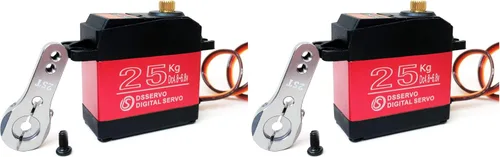 Vista 10 de Servo digital RC de 25 kg de alto par, alta velocidad, engranaje metálico completo, resistente al agua, ángulo de control de 180 grados