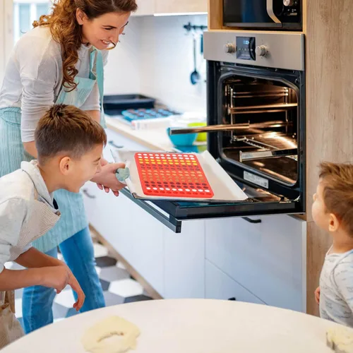 Vista 3 de 2 Piezas de Moldes Pequeños de Silicona d, Moldes Semi Esféricos de 140 Cavidades para Chocolate, Horneado, Dulces Caseros, Cuentas de Cera