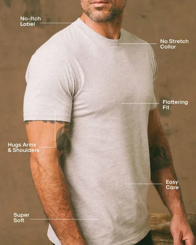 Vista 5 de True Classic Tees Premium Fitted Men's T-Shirt Crew Neck