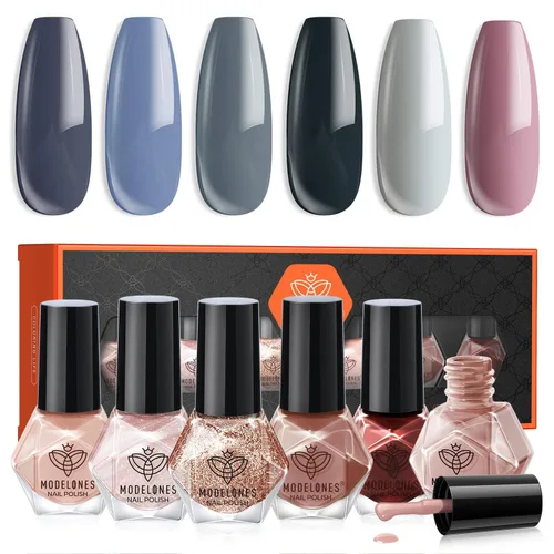 Vista 22 de modelones Esmalte de uñas, capa base 3 en uno, 0.5 onzas líquidas, fortalecedor de uñas transparente, secado rápido, larga duración, brillo