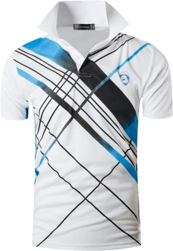 Vista 5 de jeansian - Camiseta de manga corta para hombre, paquetes de 3 unidades, para de deportes, de secado rápido, manga corta, camiseta de golf, tenis