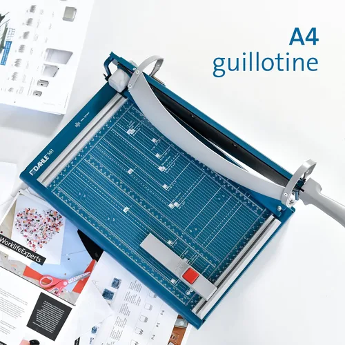 Vista 2 de Dahle Cortadora de guillotina 561 premium, longitud de corte de 14 pulgadas, capacidad de 35 hojas, hoja autoafilable, abrazadera automática