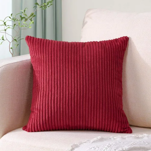 Vista 34 de Artscope Fundas de Almohada de Pana a Rayas Acogedoras Súper Suaves Decorativas Cuadradas Fundas de Almohada Fundas de Cojín para Sofá Sofá Amarillo