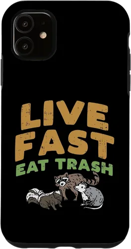 Vista 8 de iPhone 16 Fast Live Eat Trash Raccoon Opossum Skunk Street Cats Gift Case