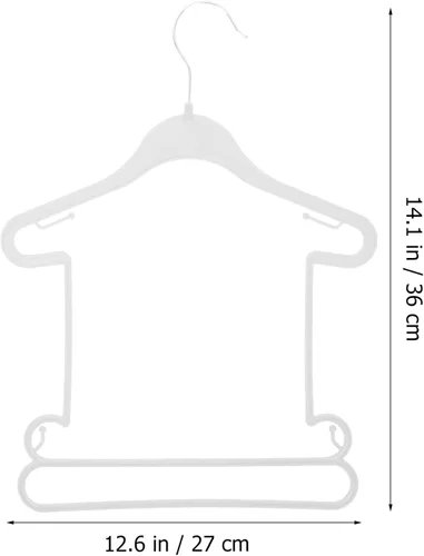 Vista 2 de iplusmile Perchas de plástico para ropa de niños, 10 piezas, color blanco