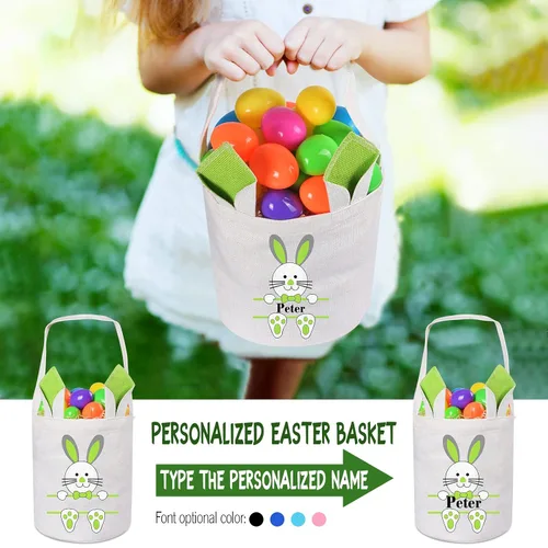 Vista 3 de Jocidea - Cesta de Pascua personalizada, cestas de Pascua personalizadas, regalos de Pascua personalizados, cesta de Pascua para niños y niños