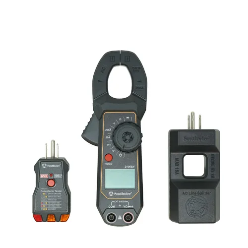 Vista 16 de Southwire 10037K - Kit de prueba eléctrica con multímetro de función completa, detector de voltaje sin contacto y probador de tomacorrientes