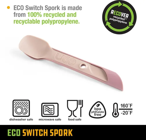Vista 3 de UCO Reciclado ECO Switch Spork - Juego de utensilios de camping integrados de 2 piezas