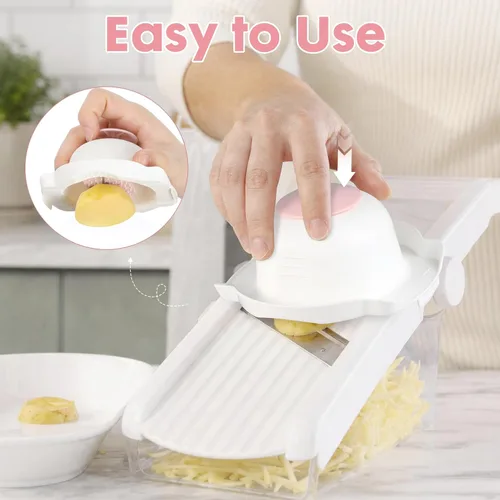 Vista 5 de Kichvoe Pink Mandoline Slicer Guard Mandolin Hand Guard Safety Protector