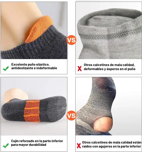 Vista 5 de JOYNÉE Calcetines deportivos para hombre de corte bajo con amortiguación para correr, transpirables, cómodos para deportes, paquete de 6