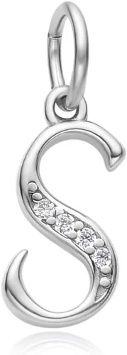 Vista 21 de Adabele Auténtica plata de ley brillante A-Z 26 letras pequeñas del alfabeto con circonita cúbica, colgante de diamantes de imitación resistente al