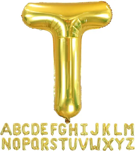 Vista 26 de Globos dorados de la letra A de 40 pulgadas, globos grandes del alfabeto A, helio dorado, de papel de aluminio de mylar, para decoración