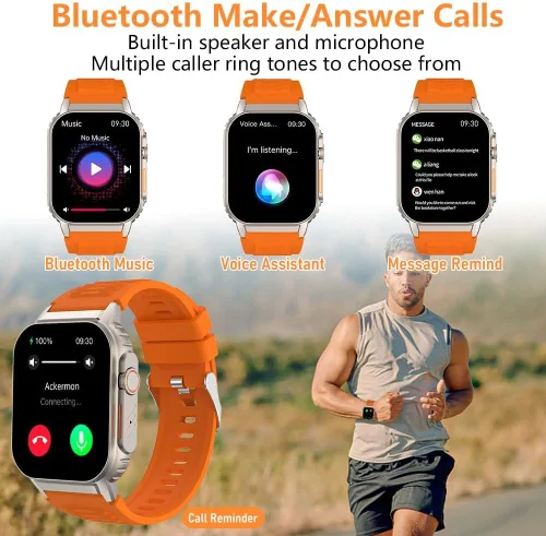 Vista 4 de Reloj inteligente para hombres y mujeres (marcación/respuesta de llamadas), rastreador de actividad con monitor de frecuencia cardíaca/sueño, 100