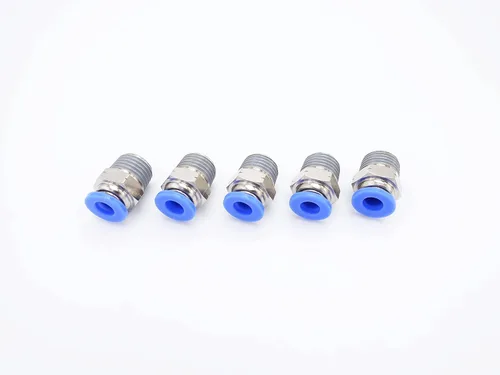 Vista 11 de Conexión de conexión de 1/2" OD x 1/2" macho NPT rosca, línea de agua recta macho neumática, conectores de empuje rápido (paquete de 4)