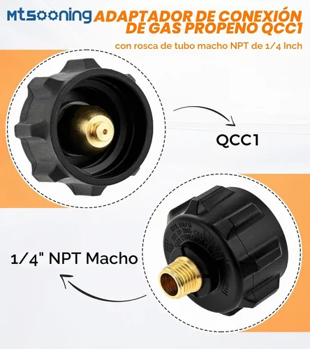 Vista 4 de Manguera de extensión de propano NPT de 1/4" y kit de montaje de adaptador