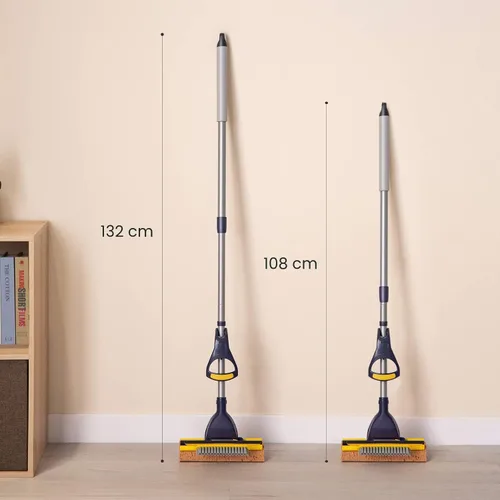 Vista 3 de Yocada - Mopa de esponja para uso comercial o para el hogar, para suelos y azulejos de baño, garaje, limpieza; incluye 3 cabezales de esponja