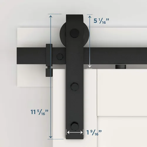 Vista 8 de National Hardware N700-003 Kit clásico para puerta de granero interior, negro mate, 72 pulgadas