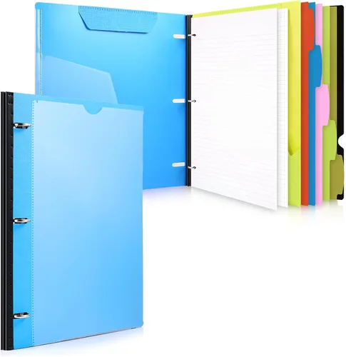 Vista 13 de WOT I Paquete de 1 Carpeta de Anillas Telescópica de 3 Anillas - Cubierta Personalizable, 5 Divisores y Carpeta de Bolsillo en un Organizador Negro