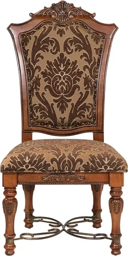 Vista 3 de Furniture of America Eleanora - Silla auxiliar de comedor de madera en color cereza marrón (juego de 2)