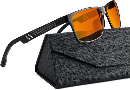 Vista 48 de ANYLUV Blue Light Blocking Glasses Men Computer Gaming Glasses Lightweight Al-Mg Metal Anti Eyestrain Eye Protection