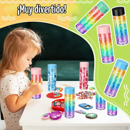 Vista 6 de Hoolerry 16 botellas sensoriales de plástico vacías con tapas, botellas de agua sensoriales de plástico transparente reutilizables para 4