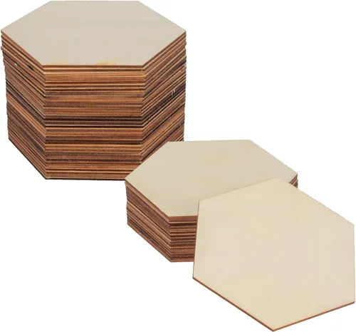 Vista 11 de 50 piezas de madera en blanco sin terminar, adornos de madera natural de 4 pulgadas para proyectos de manualidades y decoración de bodas de fiesta