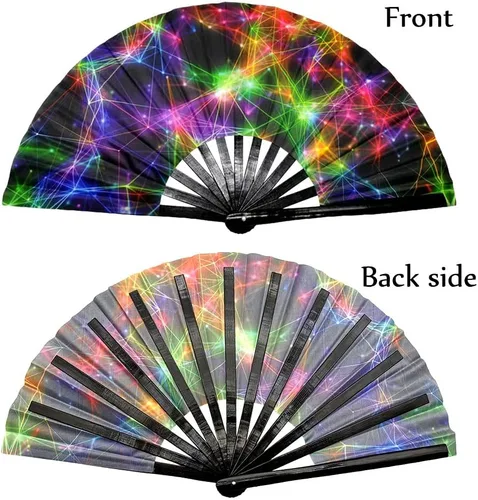 Vista 4 de Ventilador de mano plegable ligero portátil para viajes boda fiesta estilo 1