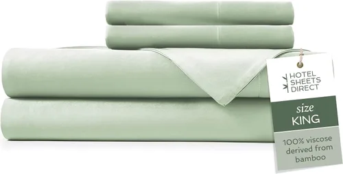 Vista 84 de Hotel Sheets Direct - Juego de sábanas 100% viscosa derivada de bambú tamaño individual - sábanas refrescantes con 1 funda de almohada