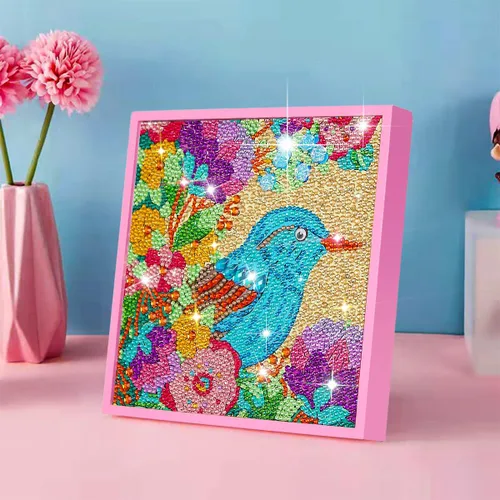 Vista 10 de ZUYUSUT Paquete de 4 bonitos kits de pintura de diamantes con flores de mariposa para niños y niñas de 3 a 12 años, manualidades, juegos de pintura