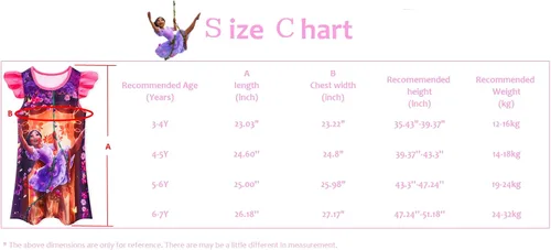 Vista 3 de R-Cloud Cartoon printed princess Encantos magic movie little girls home wear casual dress Occasion Dresses